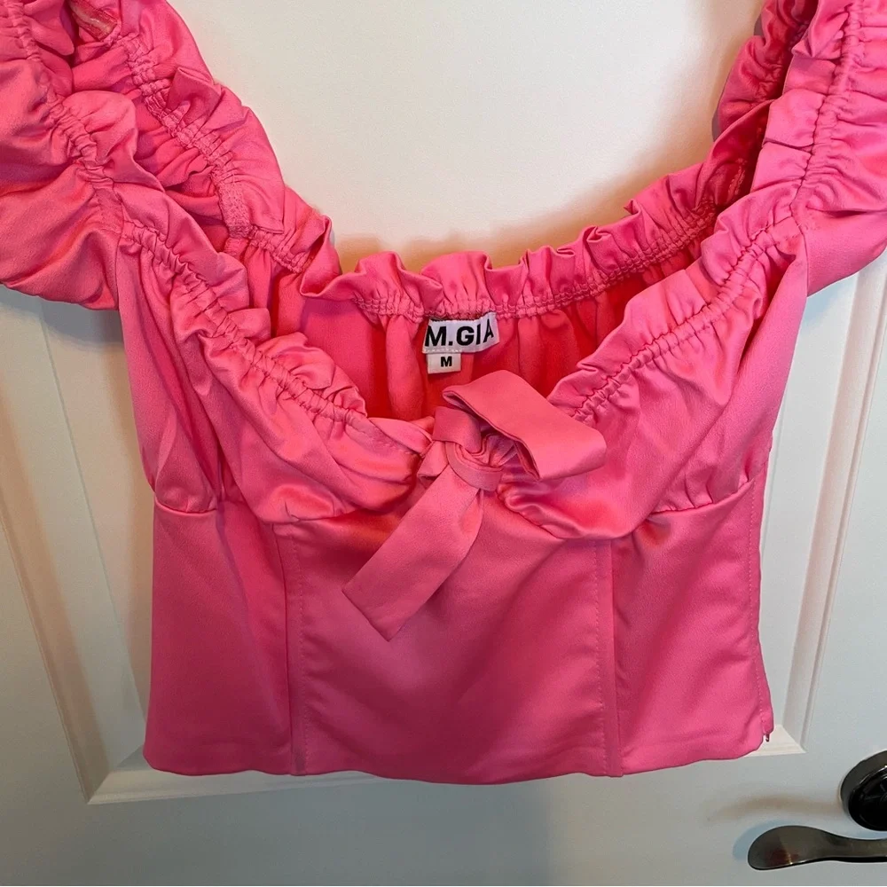 I AM GIA Naomi Bustier Top in Hot Pink Size Medium - Picture 7 of 9